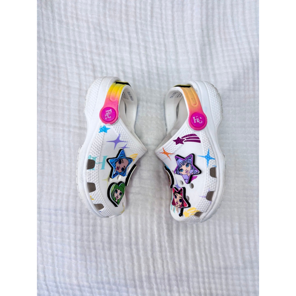 Girls Crocs Rainbow High Sandals Size 9 (Toddler Girl) White Multicolor - Picture 4 of 9